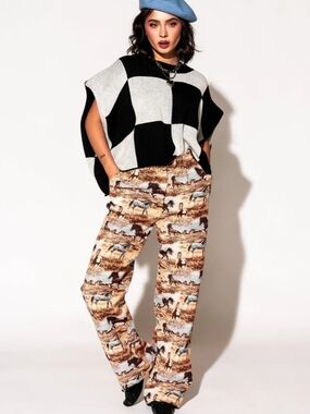 Dressed In Lala Untamed Horses Tapestry Pants